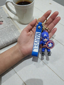 Marvel Captain America Silicone Keychain – Superhero Bag & Key Accessory