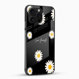 Love Yourself Daisy Glass Mobile Cover
