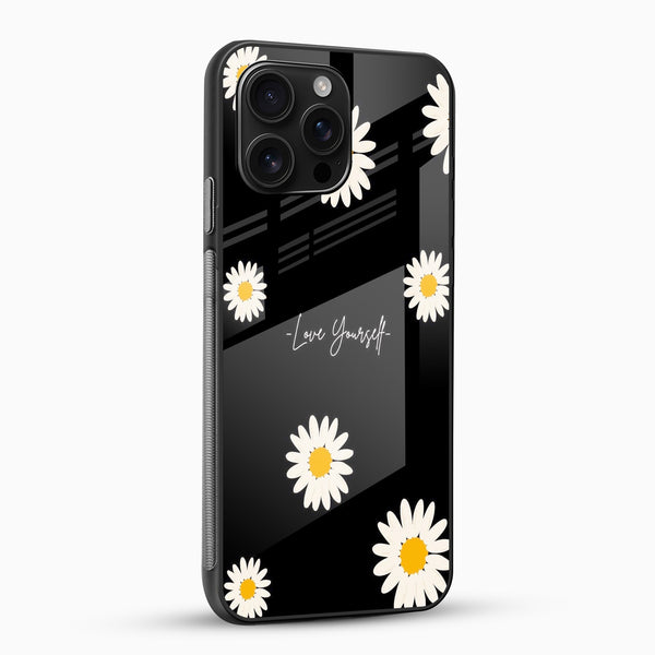 Love Yourself Daisy Glass Mobile Cover - Cover Stall