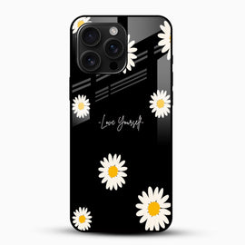 Love Yourself Daisy Glass Mobile Cover