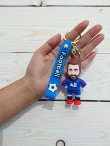 Football Player Silicone Keychain – Sports Fan Bag & Key Accessory