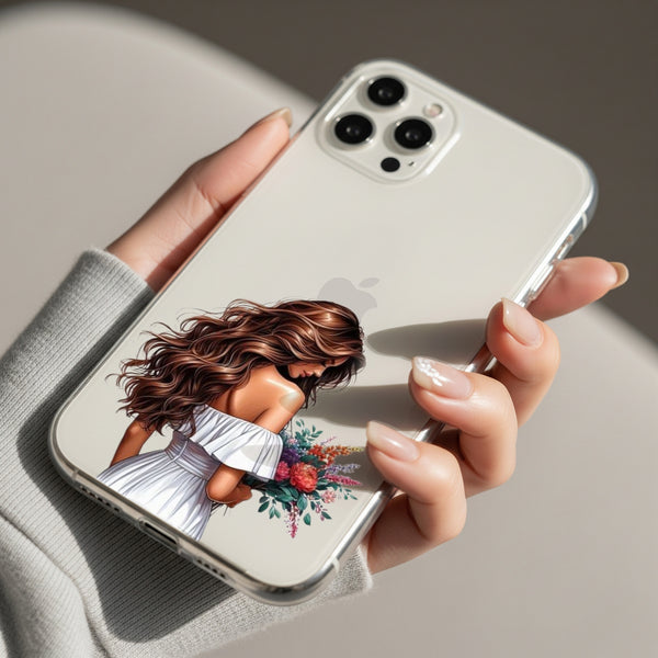 Beautiful Hair - Girl Silicon Phone Case [With Custom Name] - Cover Stall