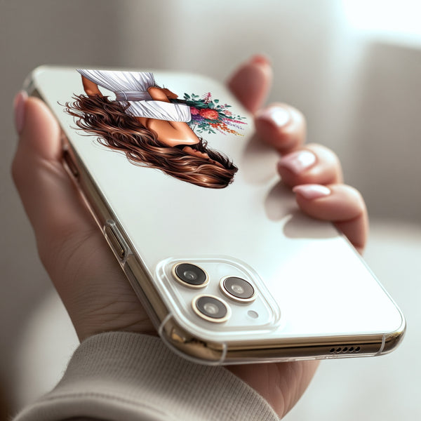 Beautiful Hair - Girl Silicon Phone Case [With Custom Name] - Cover Stall