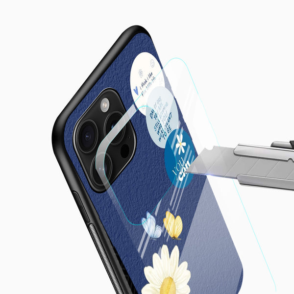 Daisy Blue Glass Mobile Case - Cover Stall