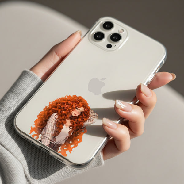 Curly Red - Haired Girl Silicon Mobile Case - Cover Stall