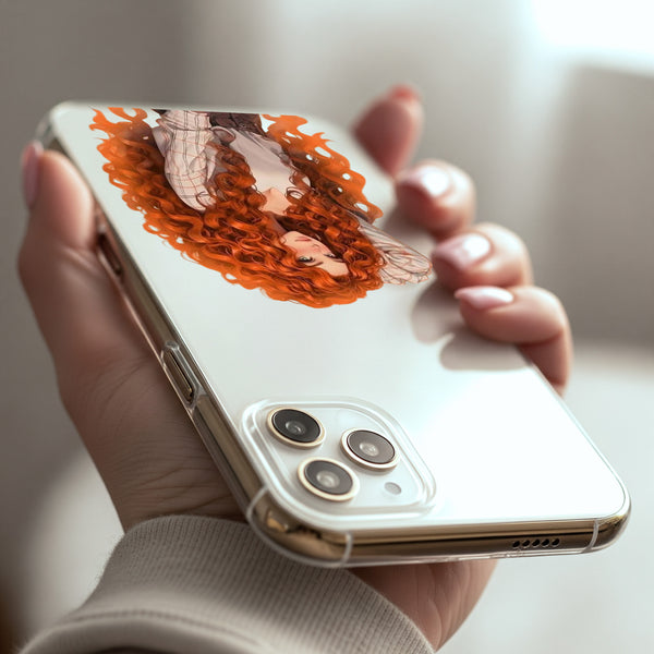 Curly Red - Haired Girl Silicon Mobile Case - Cover Stall