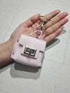 Pastel Pink Mini Bag Keychain – Cute Luxury Key Holder - Cover Stall