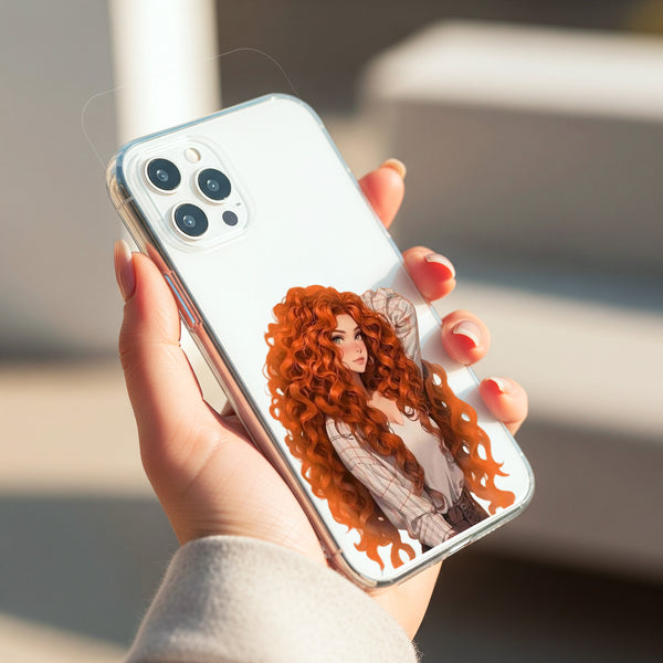 Curly Red - Haired Girl Silicon Mobile Case - Cover Stall