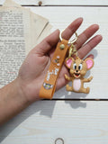 Tom & Jerry Keychain – Brown Silicone Character Charm for Keys & Bags