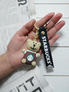 Cute Bear Coffee - Style Keychain – Black Strap Silicone Charm for Keys & Bags - Cover Stall
