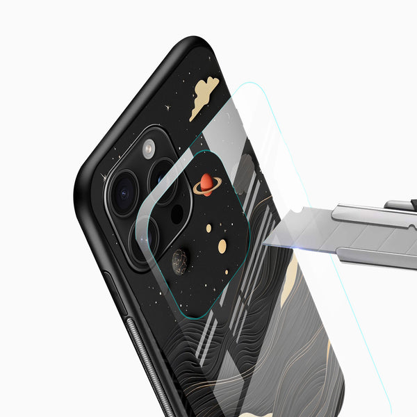 Planets Black Glass Mobile Case - Cover Stall