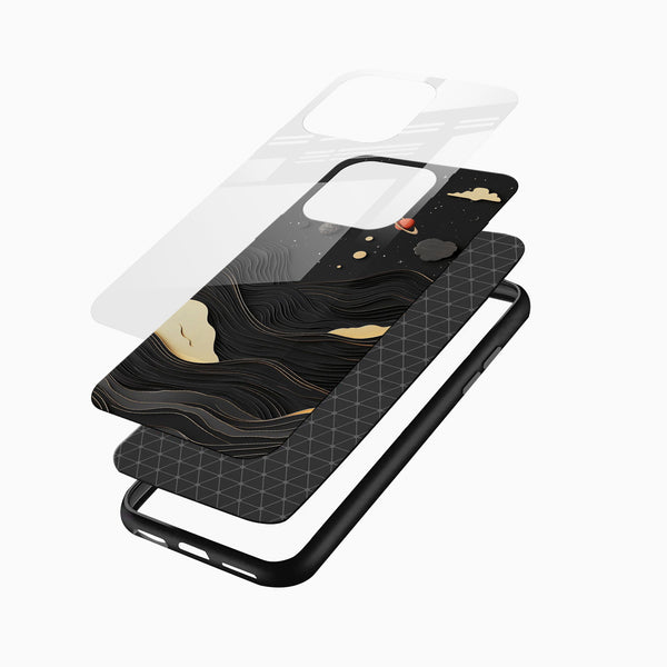 Planets Black Glass Mobile Case - Cover Stall