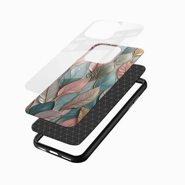 Leaf Pattern Glass Mobile Case - Cover Stall