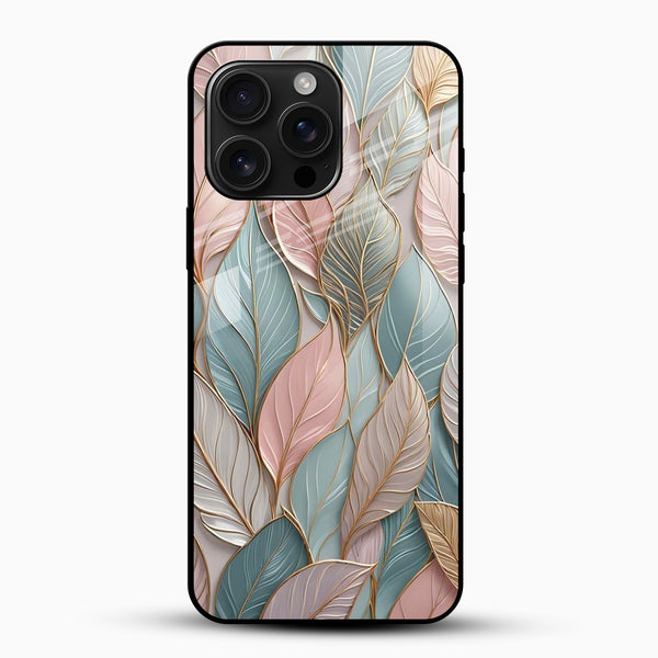 Leaf Pattern Glass Mobile Case - Cover Stall