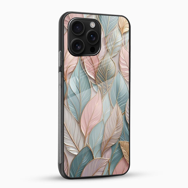 Leaf Pattern Glass Mobile Case - Cover Stall