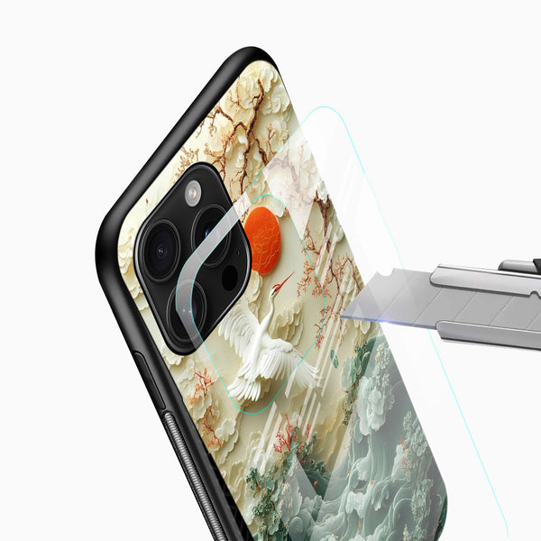 Crane & Waves Glass Mobile Case - Cover Stall