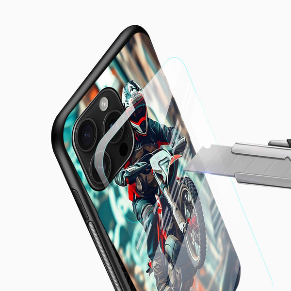 Bike Rider Glass Mobile Case - Cover Stall