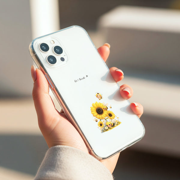 Sunflower & Bees Quote Silicon Mobile Case - Cover Stall