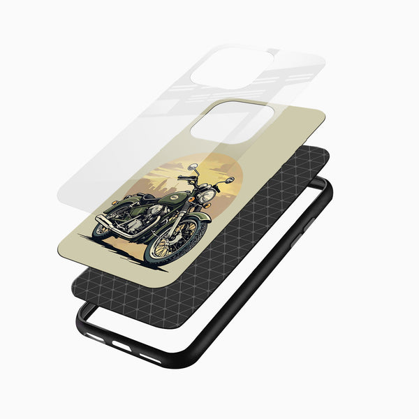 Vintage Bike Glass Mobile Case - Cover Stall