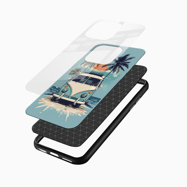 Beach Van Glass Mobile Cover - Cover Stall