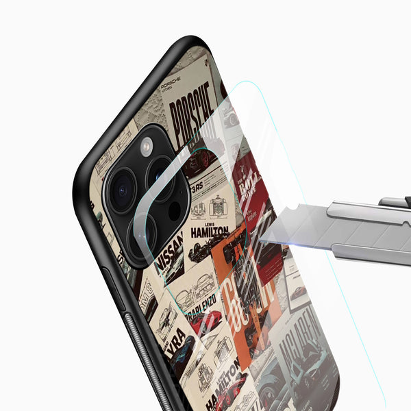 Retro Racing Car Glass Mobile Case - Cover Stall