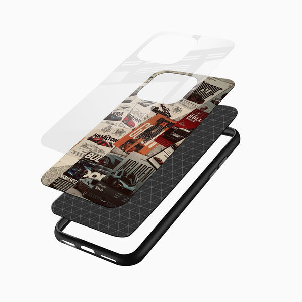 Retro Racing Car Glass Mobile Case - Cover Stall