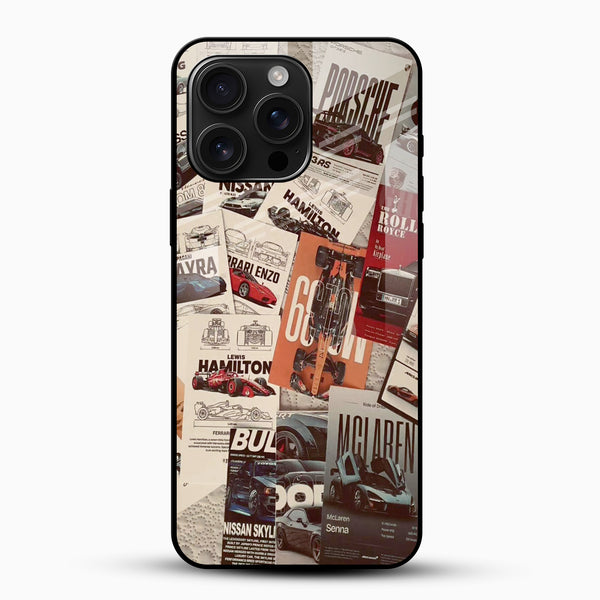 Retro Racing Car Glass Mobile Case - Cover Stall