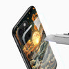 Golden Moon Ocean Waves Glass Mobile Case - Cover Stall