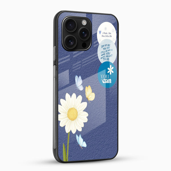 Daisy Blue Glass Mobile Case - Cover Stall