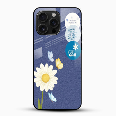 Daisy Aesthetic Glass Mobile Cover – Cute Floral Quote Design