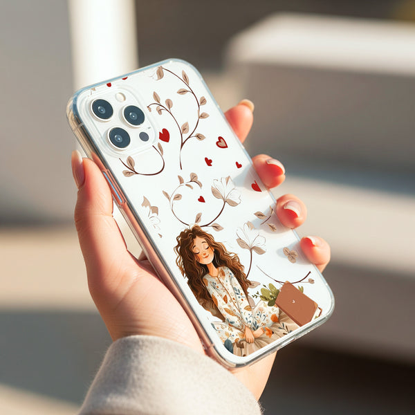 Girl Floral & Hearts Silicon Mobile Case - Cover Stall