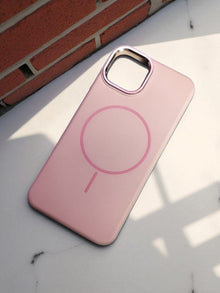 Blush Pink -Leather MagSafe Phone Case