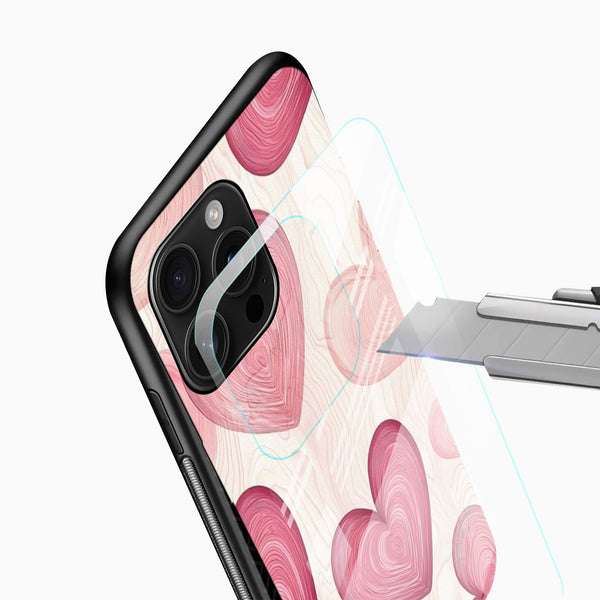 Love Hearts Glass Mobile Case - Cover Stall