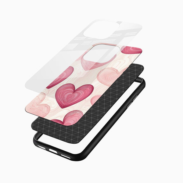 Love Hearts Glass Mobile Case - Cover Stall