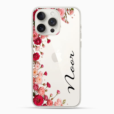Rose Floral Custom Name Silicon Mobile Case