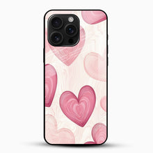 Pink Heart Aesthetic Glass Mobile Case – Soft Love Design