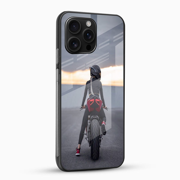 Girl Rider Glass Mobile Cover - Cover Stall
