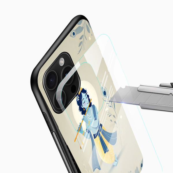 Lord Krishna Glass Mobile Cover - Cover Stall