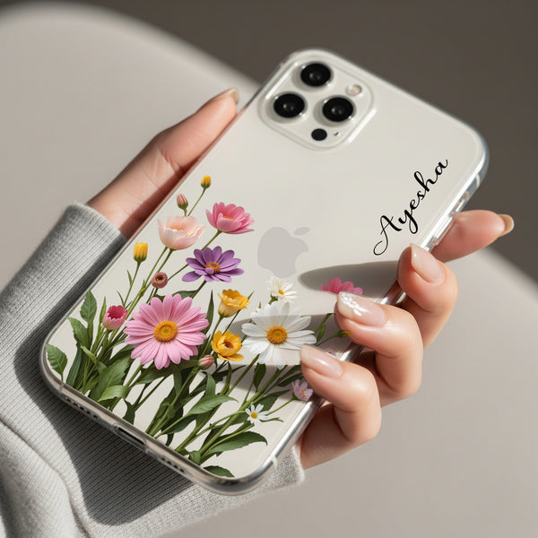 Customized Floral Silicon Mobile Case - Cover Stall