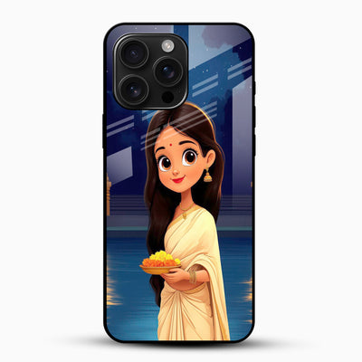 Traditional Indian Girl Glass Phone Case