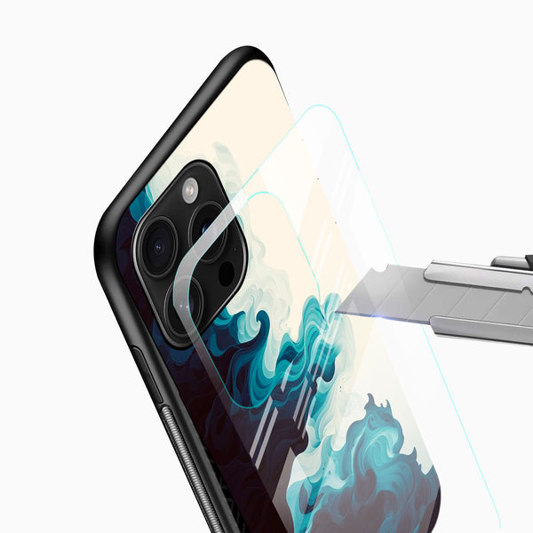 Mystic Wave Art Glass Back Cover - Cover Stall