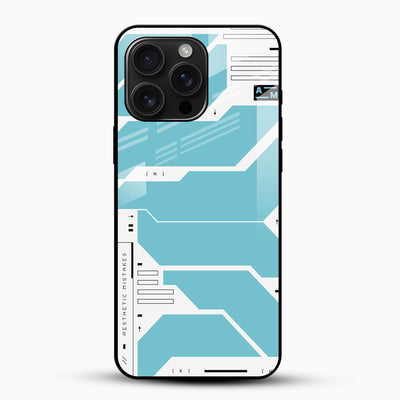 Sky Blue Tech Pattern Glass Mobile Cover – Futuristic