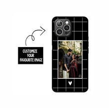 Custom Grid Heart Photo Glass Phone Case