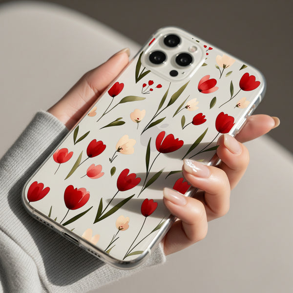Red Tulip Silicon Mobile Case - Cover Stall
