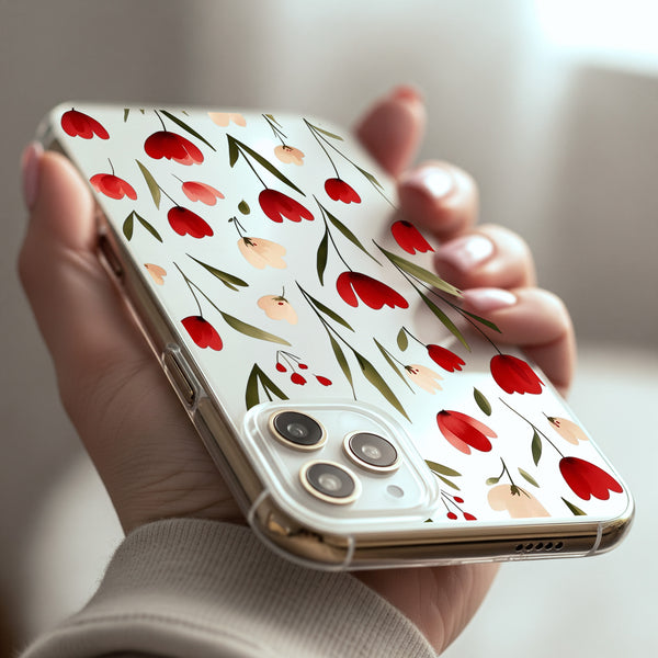 Red Tulip Silicon Mobile Case - Cover Stall