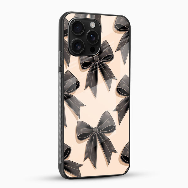 Chic Black Bow Glass Mobile Cover - Cover Stall