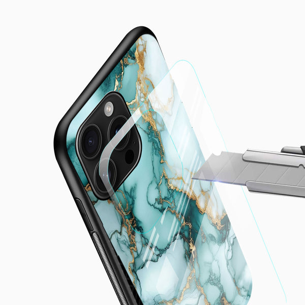 Emerald Mist Marble Glass Phone Cover - Cover Stall