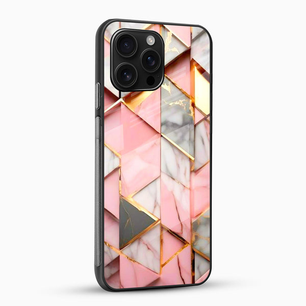 Blush Geometric Marble Glass Phone Cover - Cover Stall