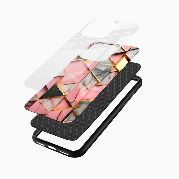 Blush Geometric Marble Glass Phone Cover - Cover Stall