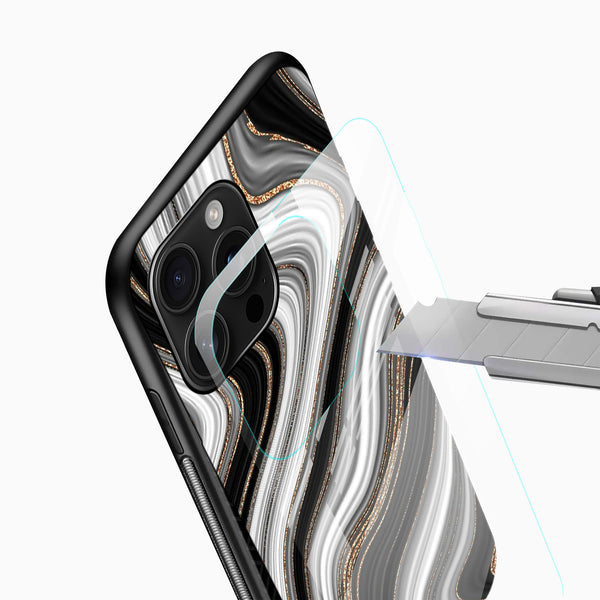 Luxury Swirl Marble Glass Phone Case - Cover Stall